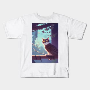 A Cat and Owl Funny Pet Owner (Hybrid) Kids T-Shirt